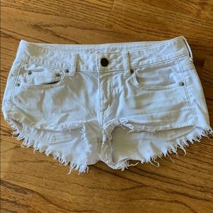 White denim shorts